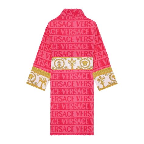 versace pink tobe|versace hooded bathrobe.